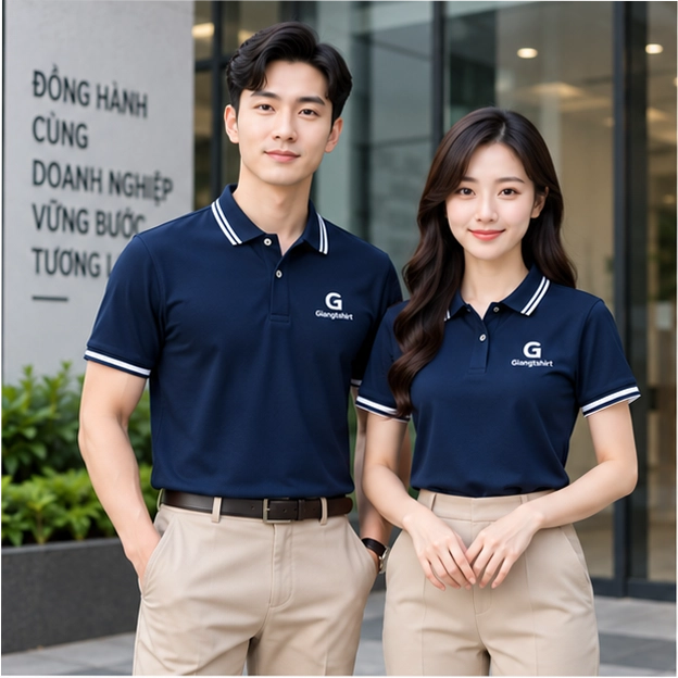 Áo đồng phục polo xanh navy GTS01