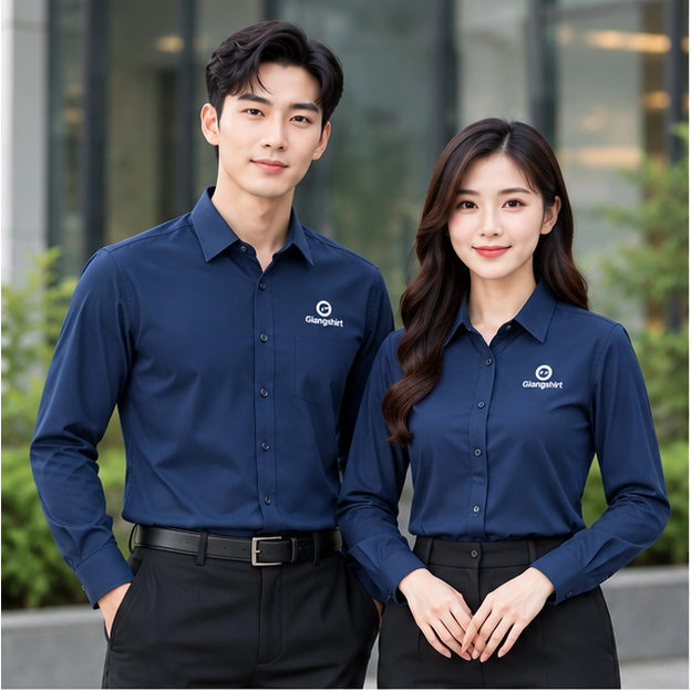 Áo đồng phục sơ mi xanh navy GT06