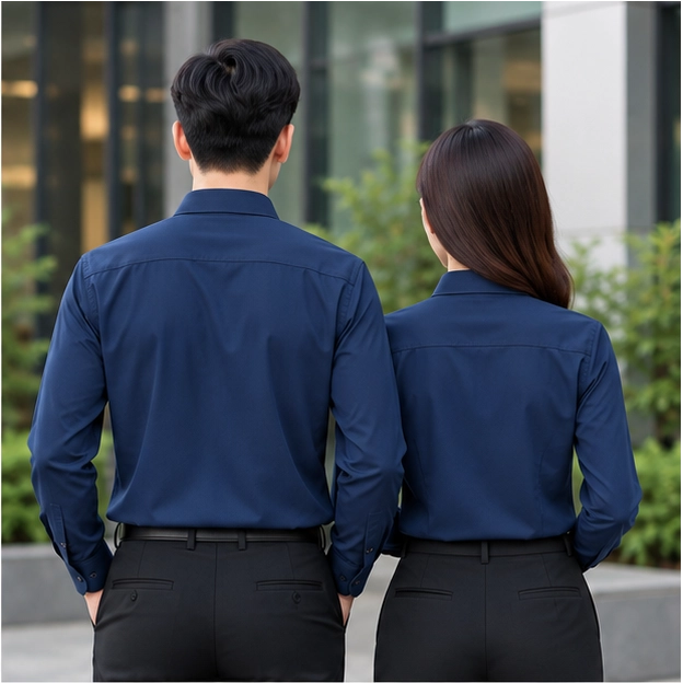 Áo đồng phục sơ mi xanh navy GT06