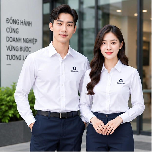 Áo đồng phục sơ mi trắng GTS002