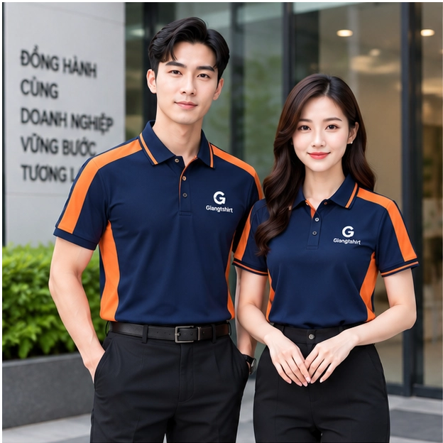 Áo đồng phục sơ mi xanh navy GT011