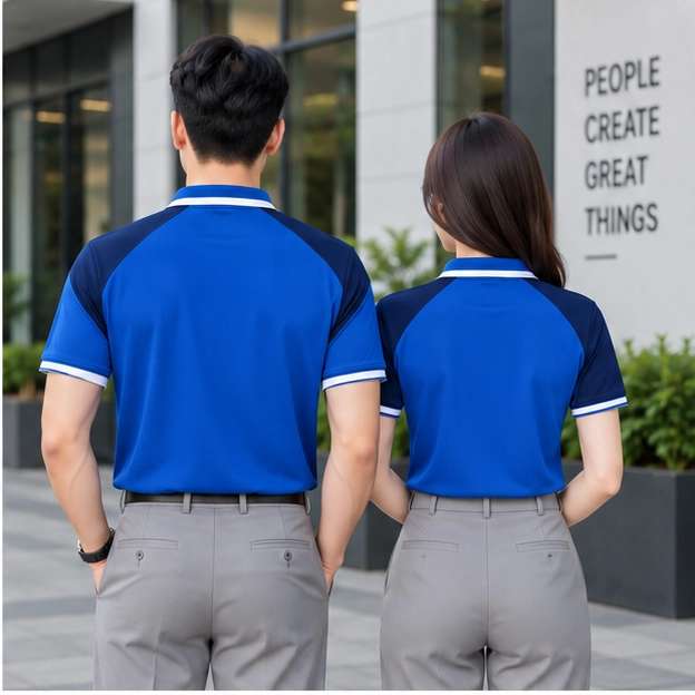 Áo đồng phục sơ mi xanh navy GT07