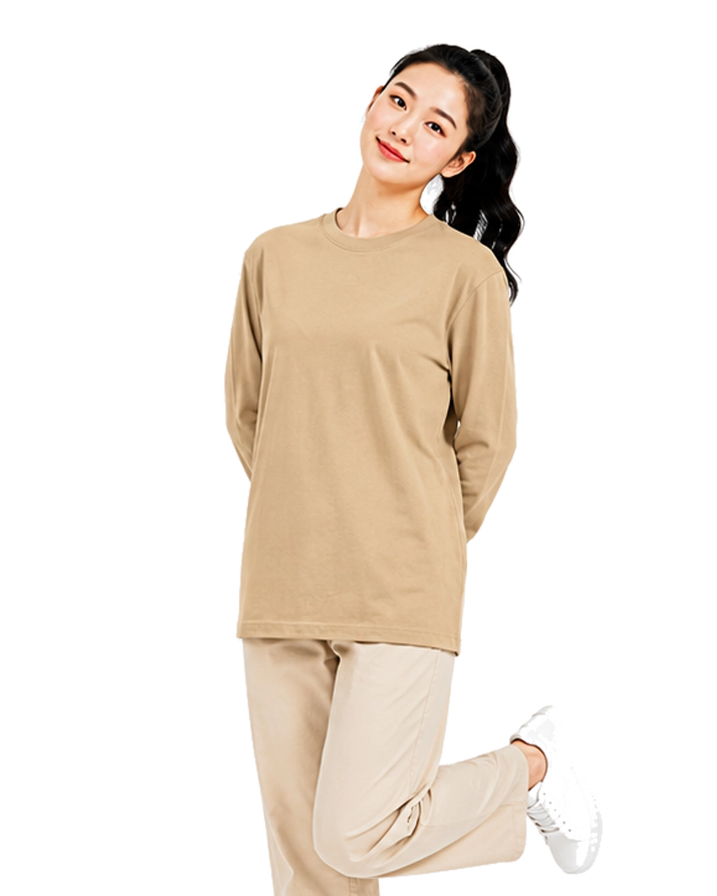 Áo dài tay CT100 - Be 4